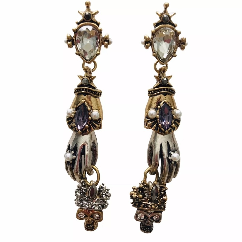 Skull Punk Dangle Earrings Halloween Skeleton Jewelry